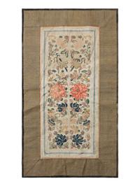 Seven Chinese Embroidered and Woven Silk Panels