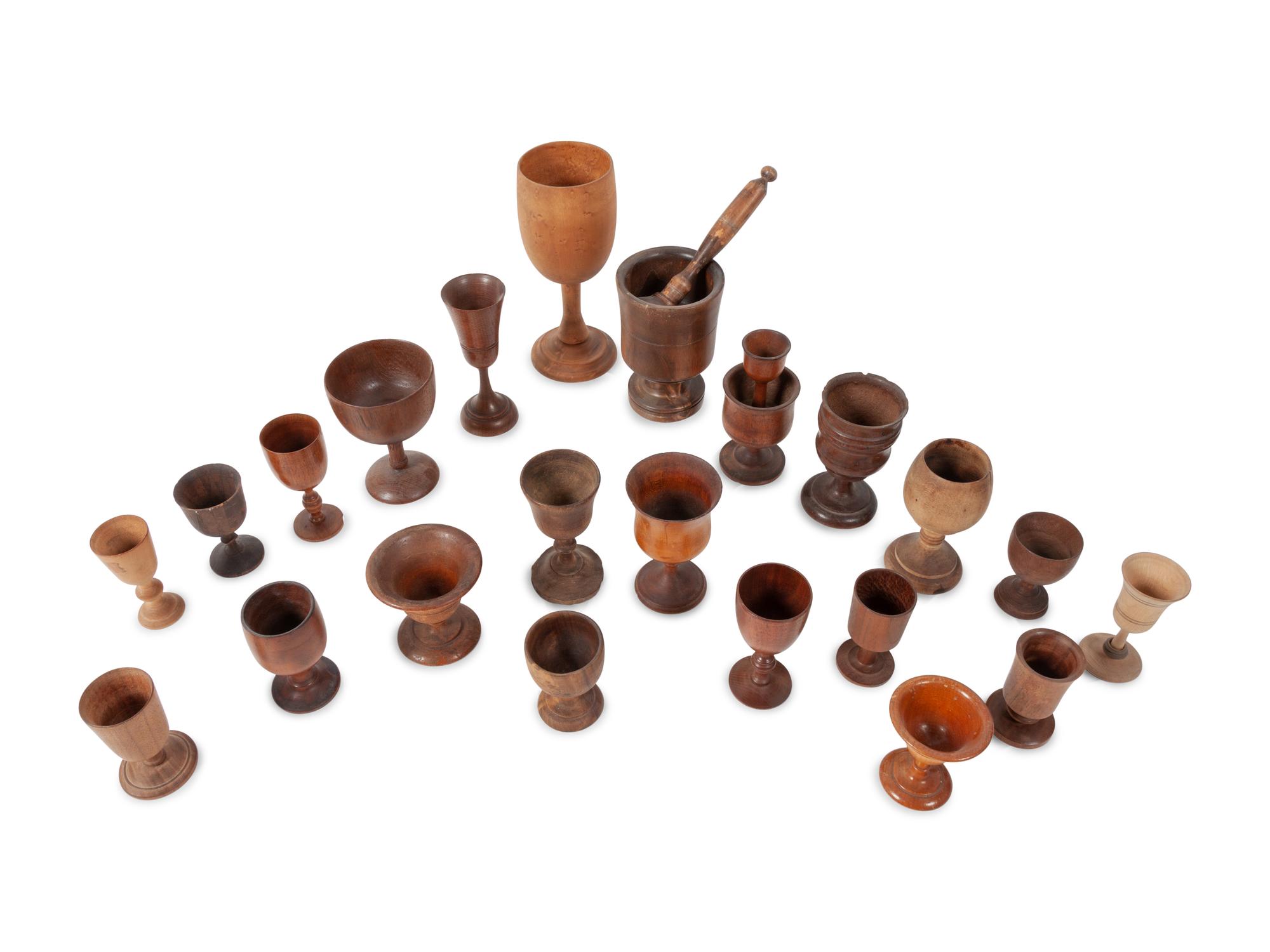 A Large Collection of Treenware Vessels