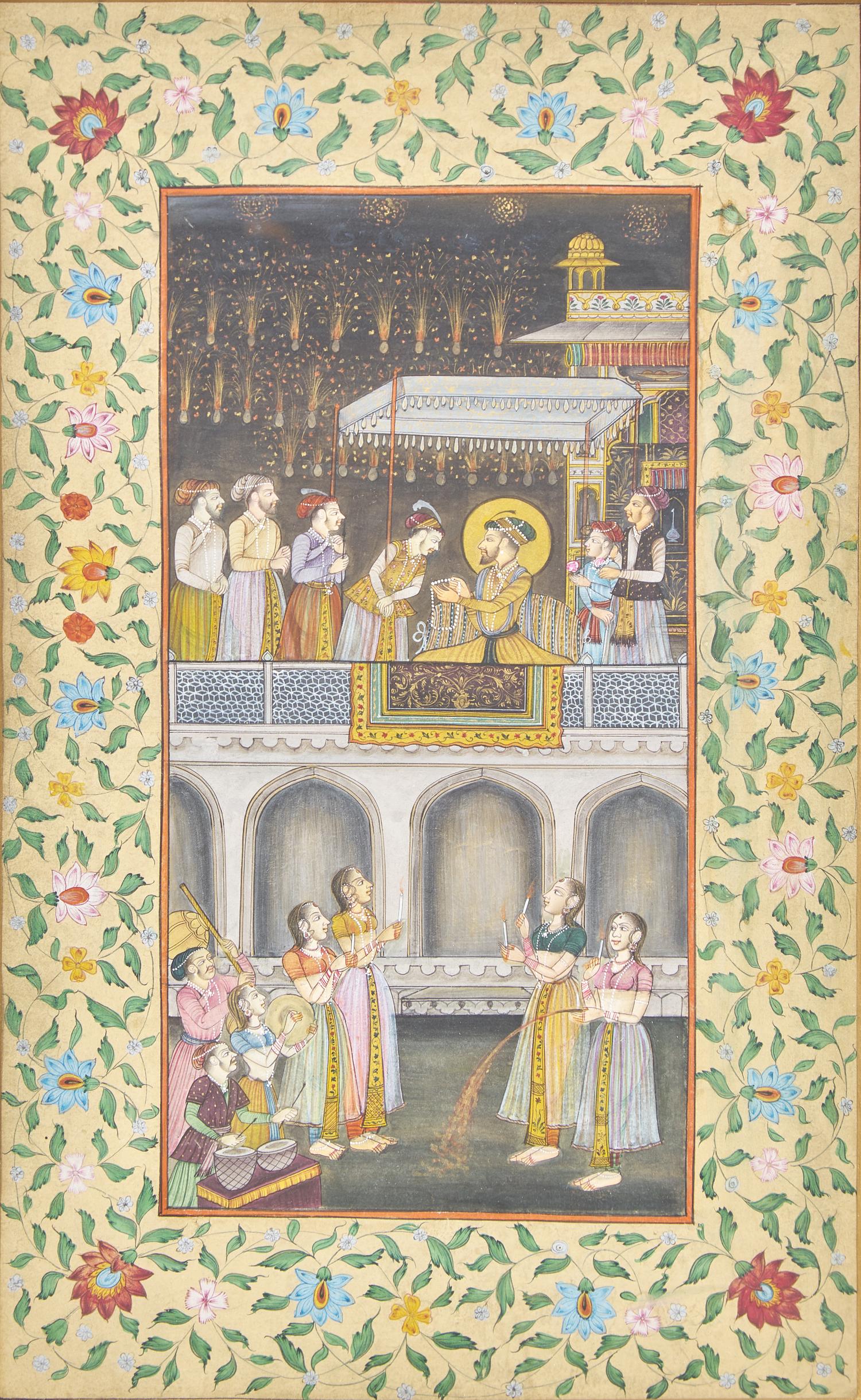 Two Indian Miniature Paintings, 19th Century 十九世紀 印度細密畫兩幅