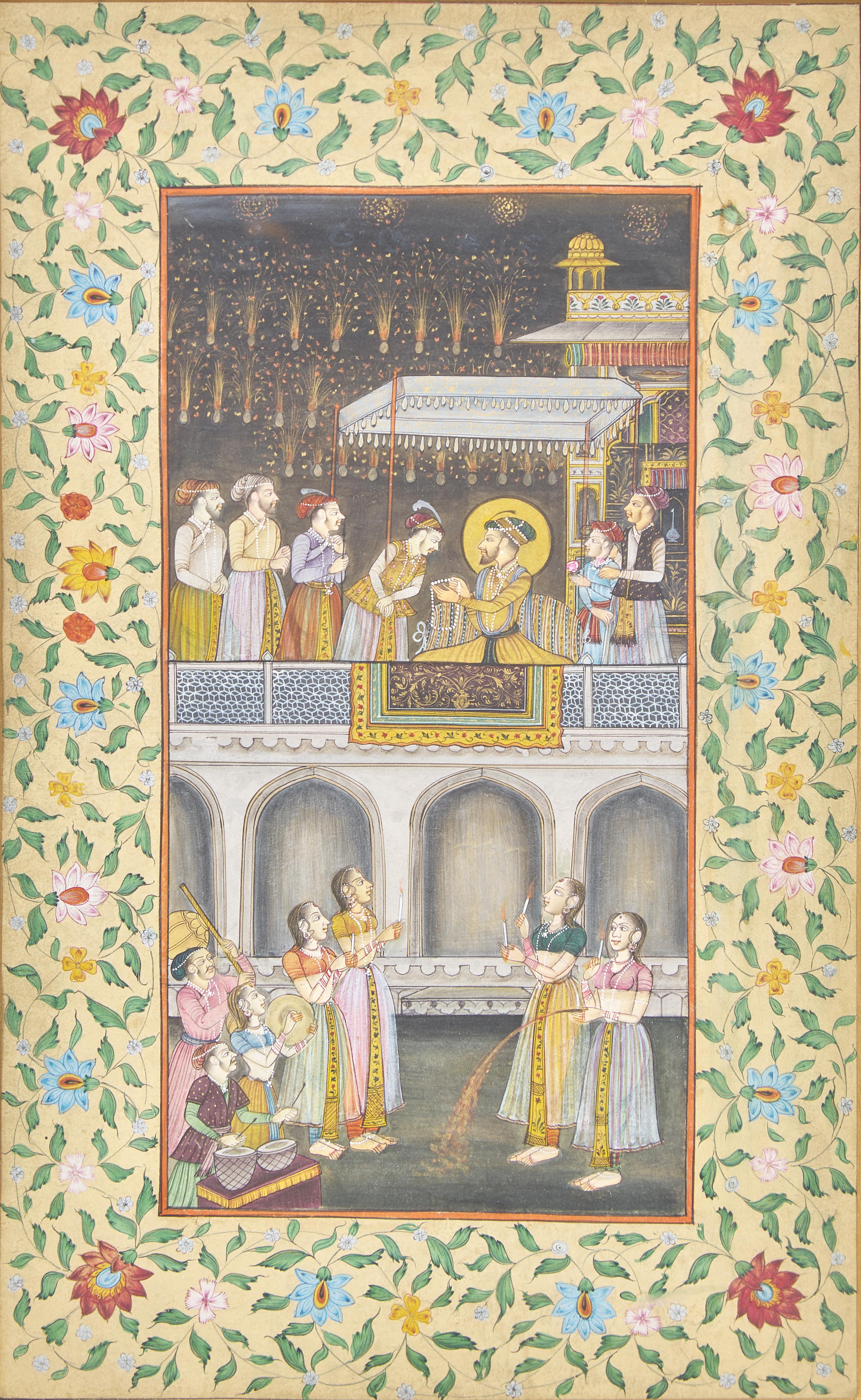 Two Indian Miniature Paintings, 19th Century 十九世紀 印度細密畫兩幅