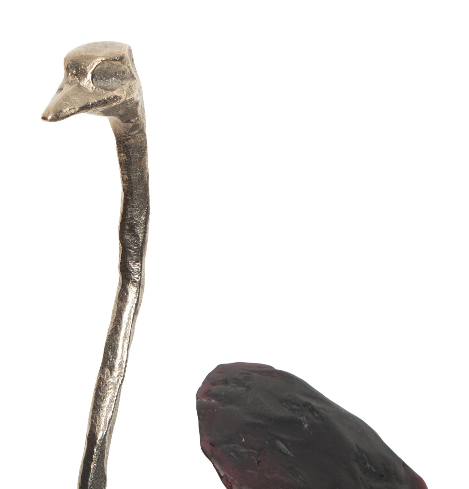 A Daum P â te de Verre La Miss Ostrich Sculpture
