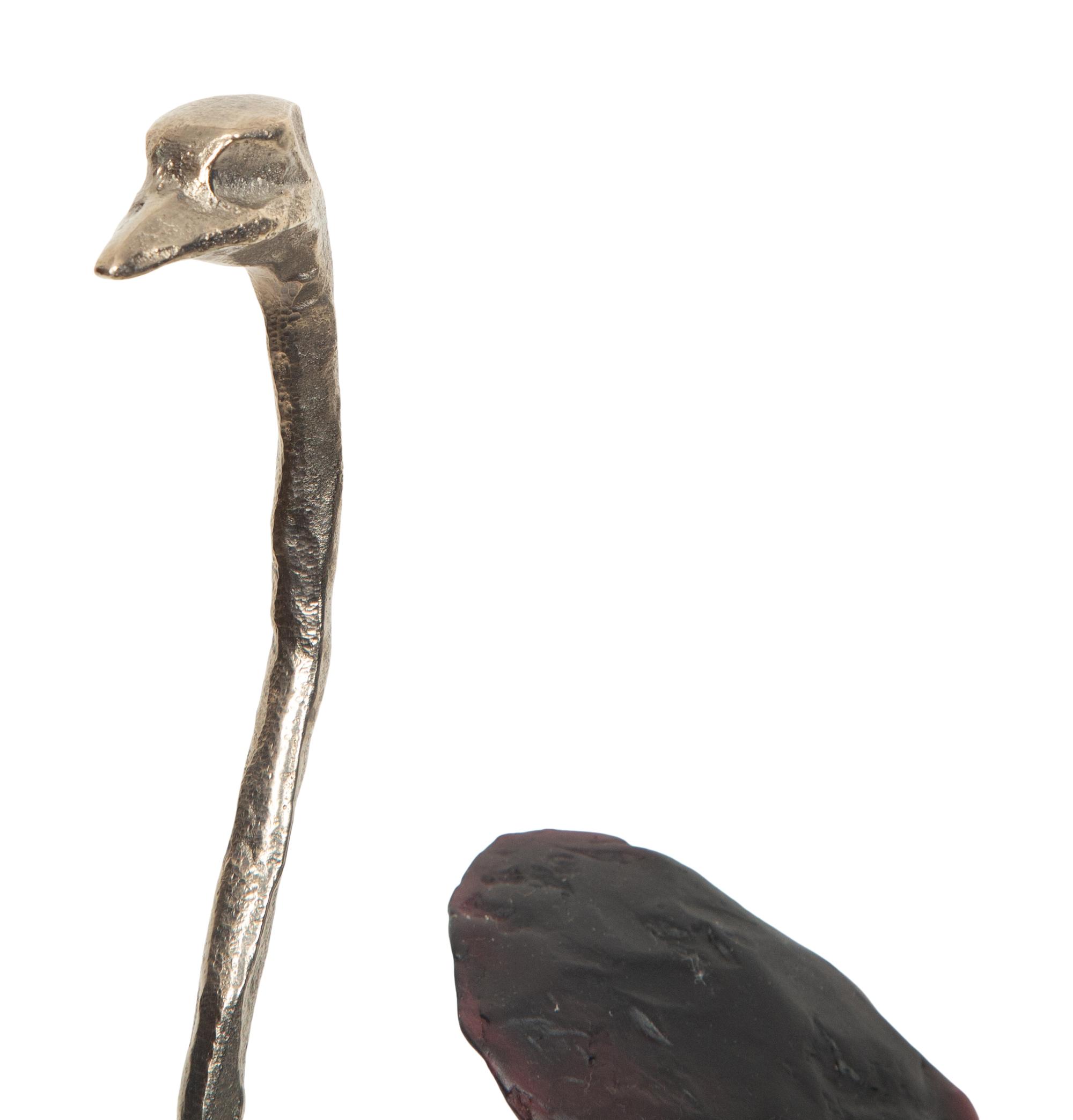 A Daum P â te de Verre La Miss Ostrich Sculpture
