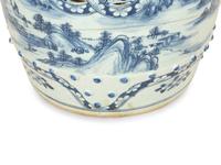 A Chinese Blue and White Porcelain Garden Seat