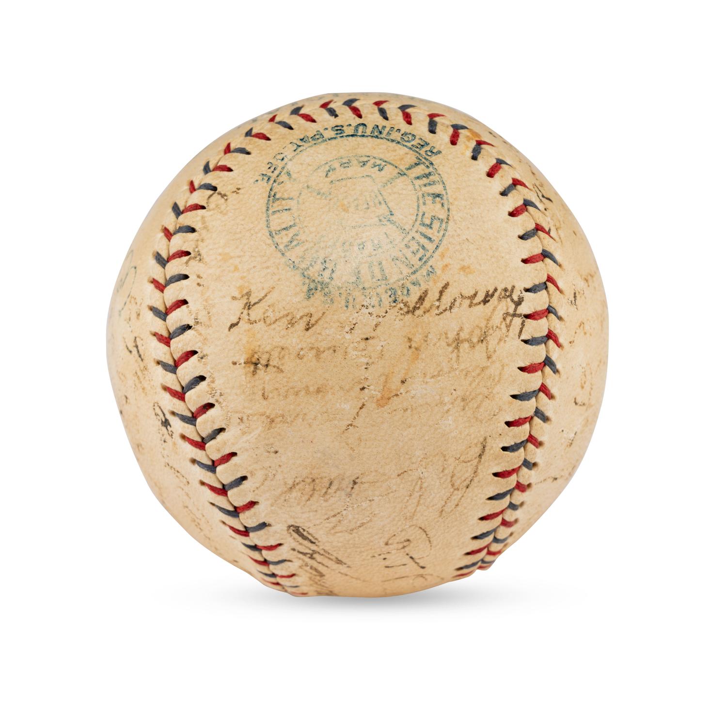 A 1930 Cleveland Indians Team Signed Autograph Baseball (PSA Auction Letter),