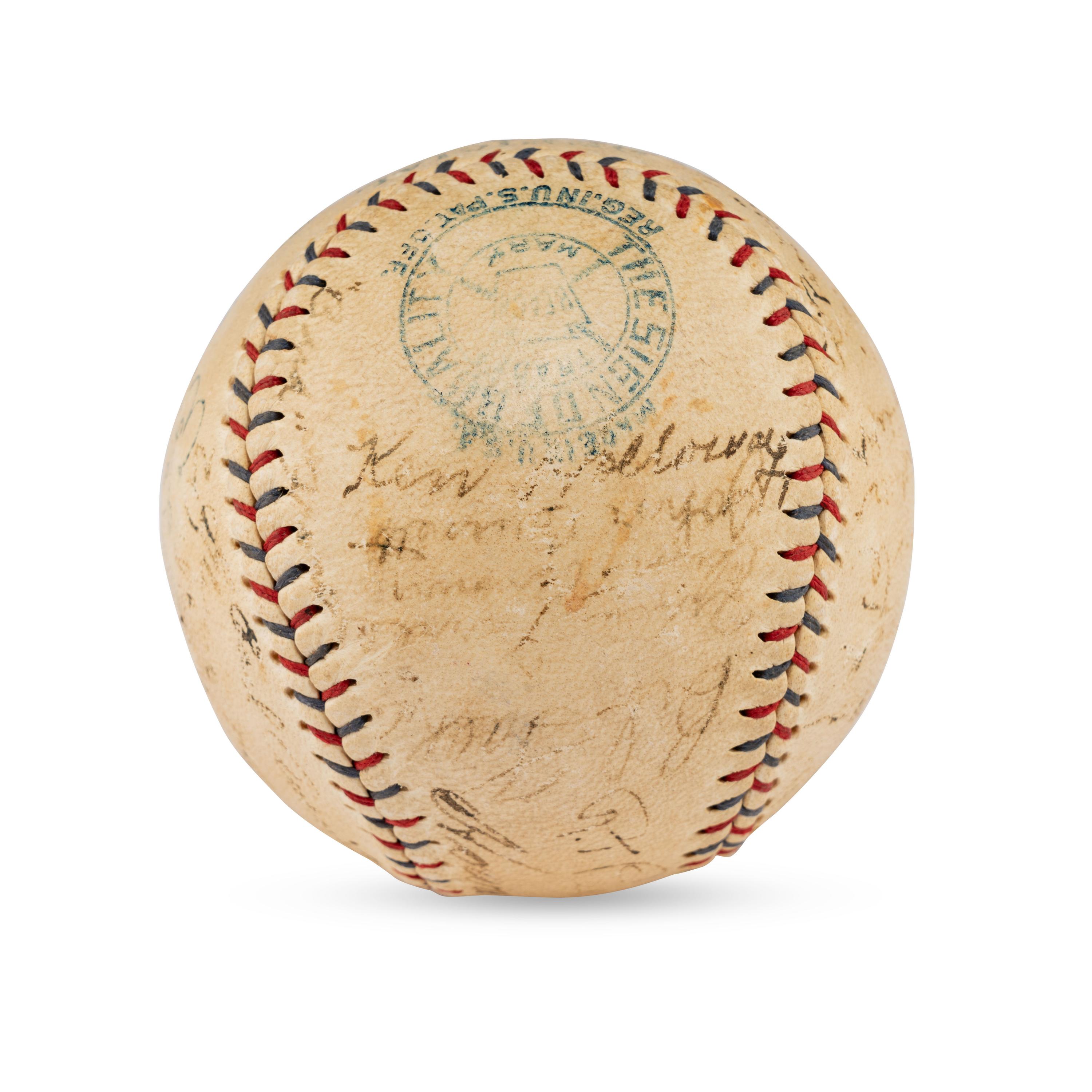 A 1930 Cleveland Indians Team Signed Autograph Baseball (PSA Auction Letter),