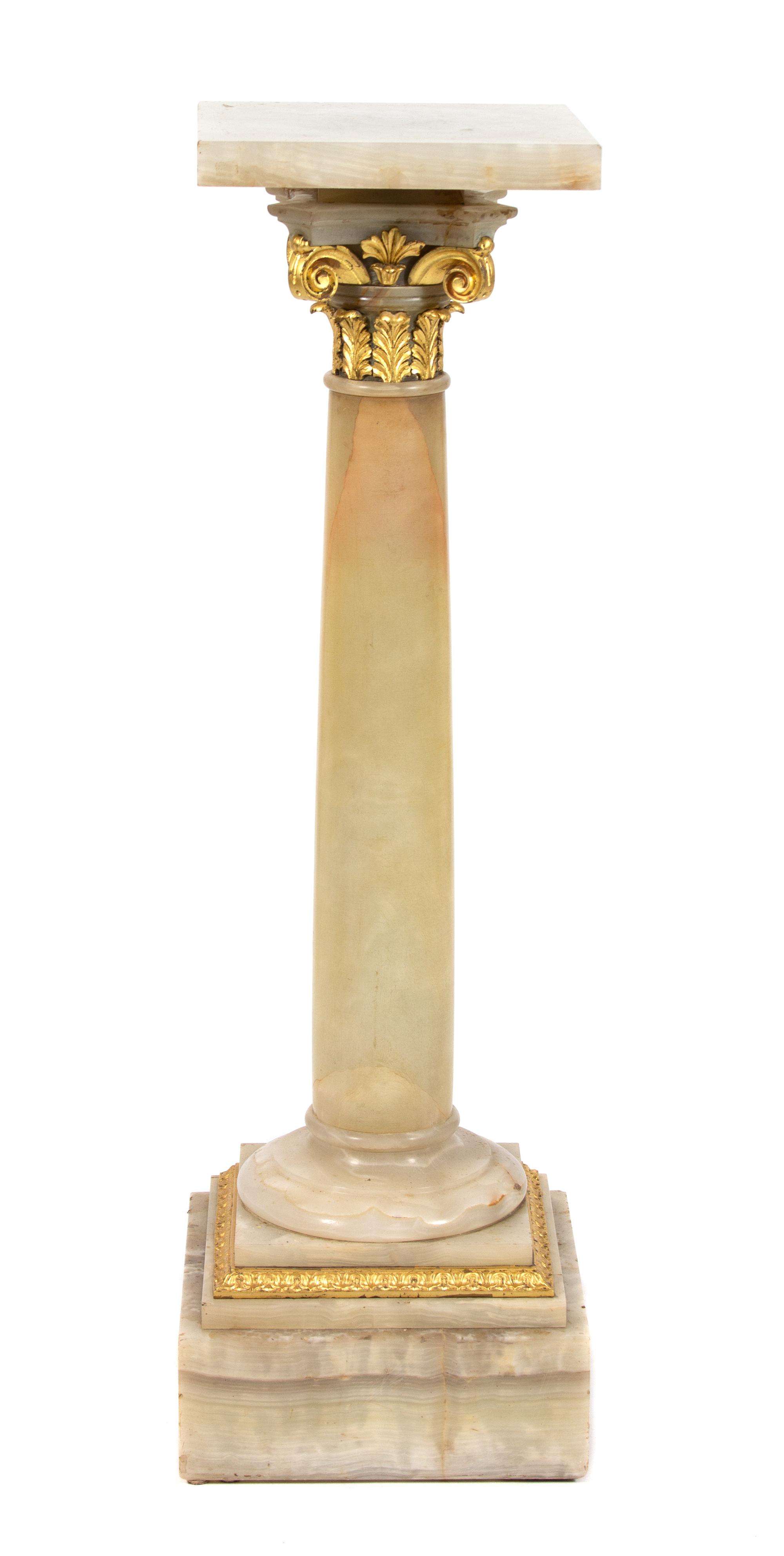 A Parcel-Gilt Onyx Pedestal Height 42 1/2 inches. — 19TH CENTURY
