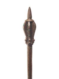 An Indian Silver-Inlaid Iron Flanged Mace, Shishpar