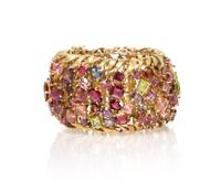 An 18 Karat Yellow Gold and Multi Gem Bracelet, 67.90 dwts.
