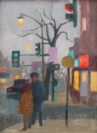Philip Surrey, (Canadian, 1910-1990), Street Corner, Montreal