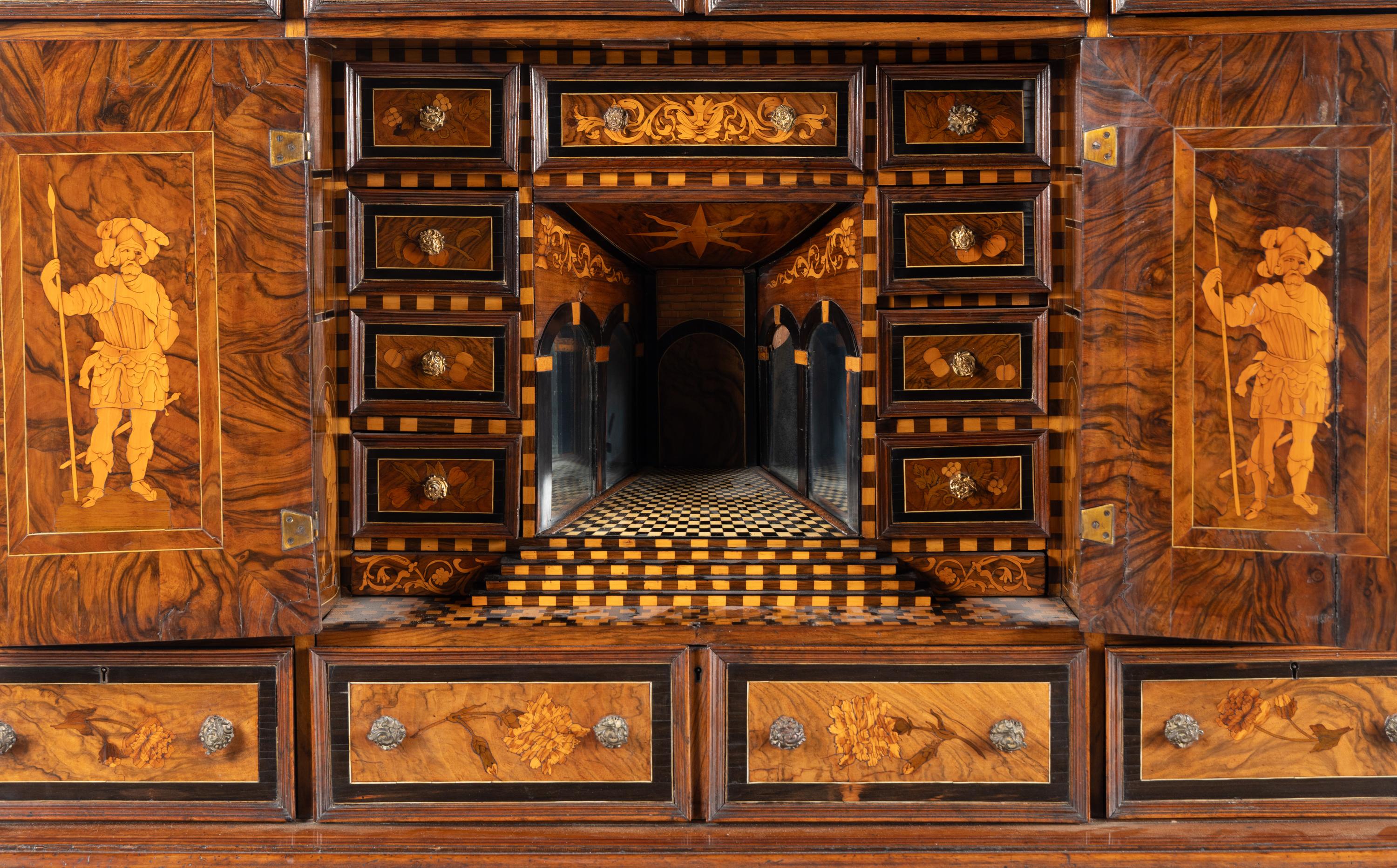 A Flemish Marquetry Cabinet on Stand