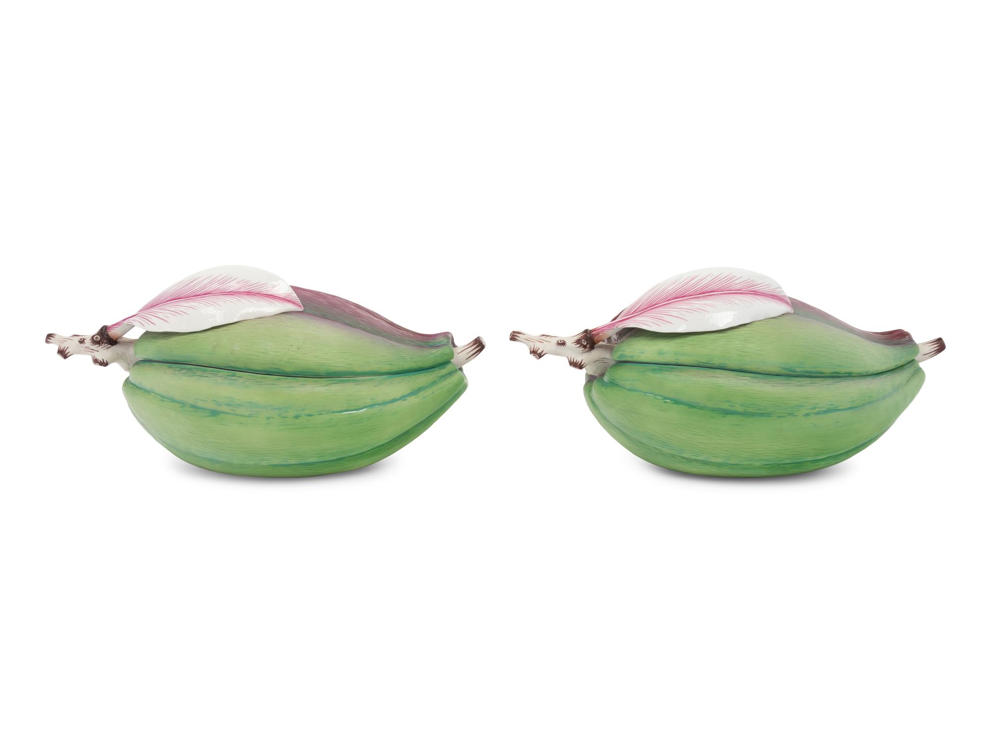 A Pair of Italian Porcelain Gourds