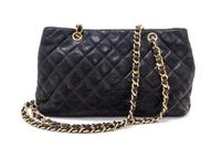 A Chanel Black Distressed Leather Quilted Handbag, 12" x 8" x 4".