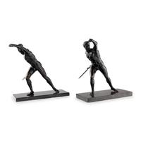 A Pair of Grand Tour Bronze Models of the Borghese Gladiator