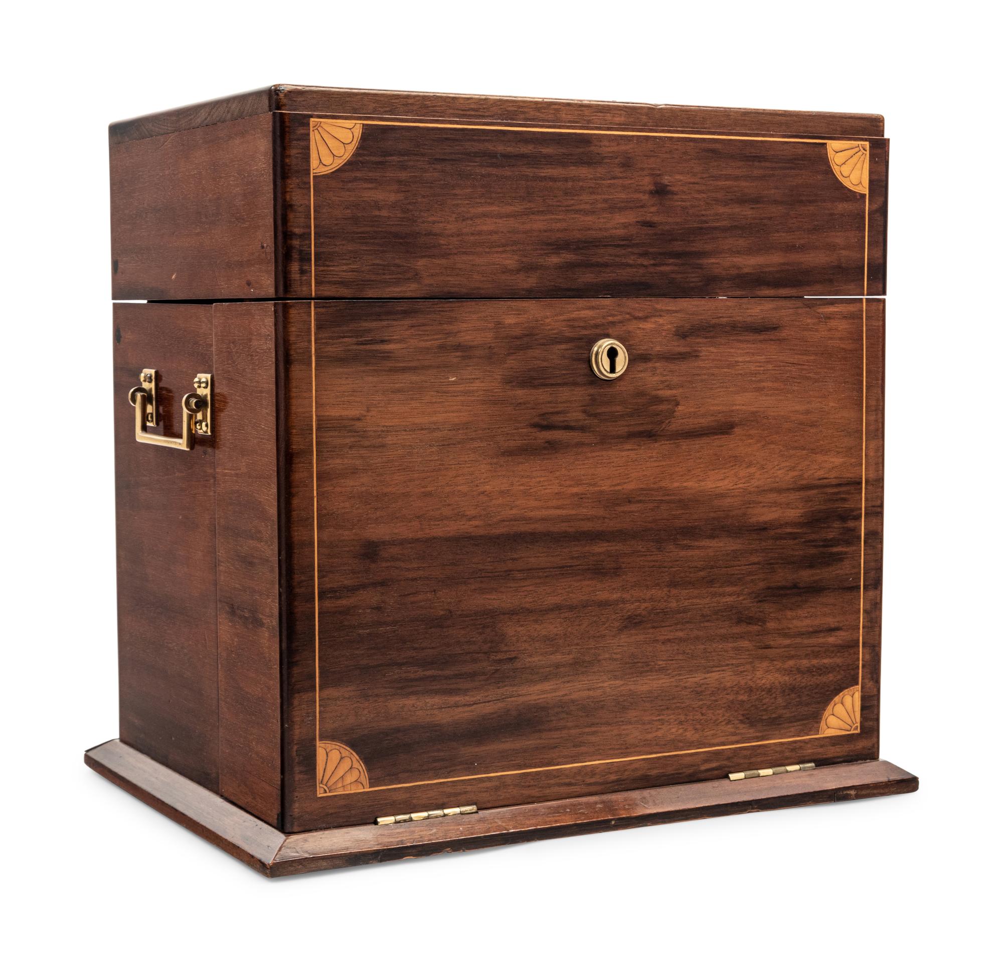 An Edwardian Inlaid Mahogany Tantalus