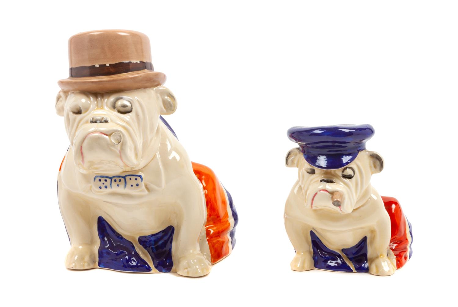 Two Royal Doulton Bulldogs Height of taller 7 1/2 inches.