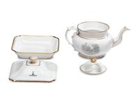 Five Parcel Gilt Porcelain Articles