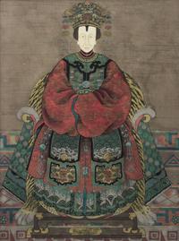 A Pair of Chinese Painted Ancestral Portraits