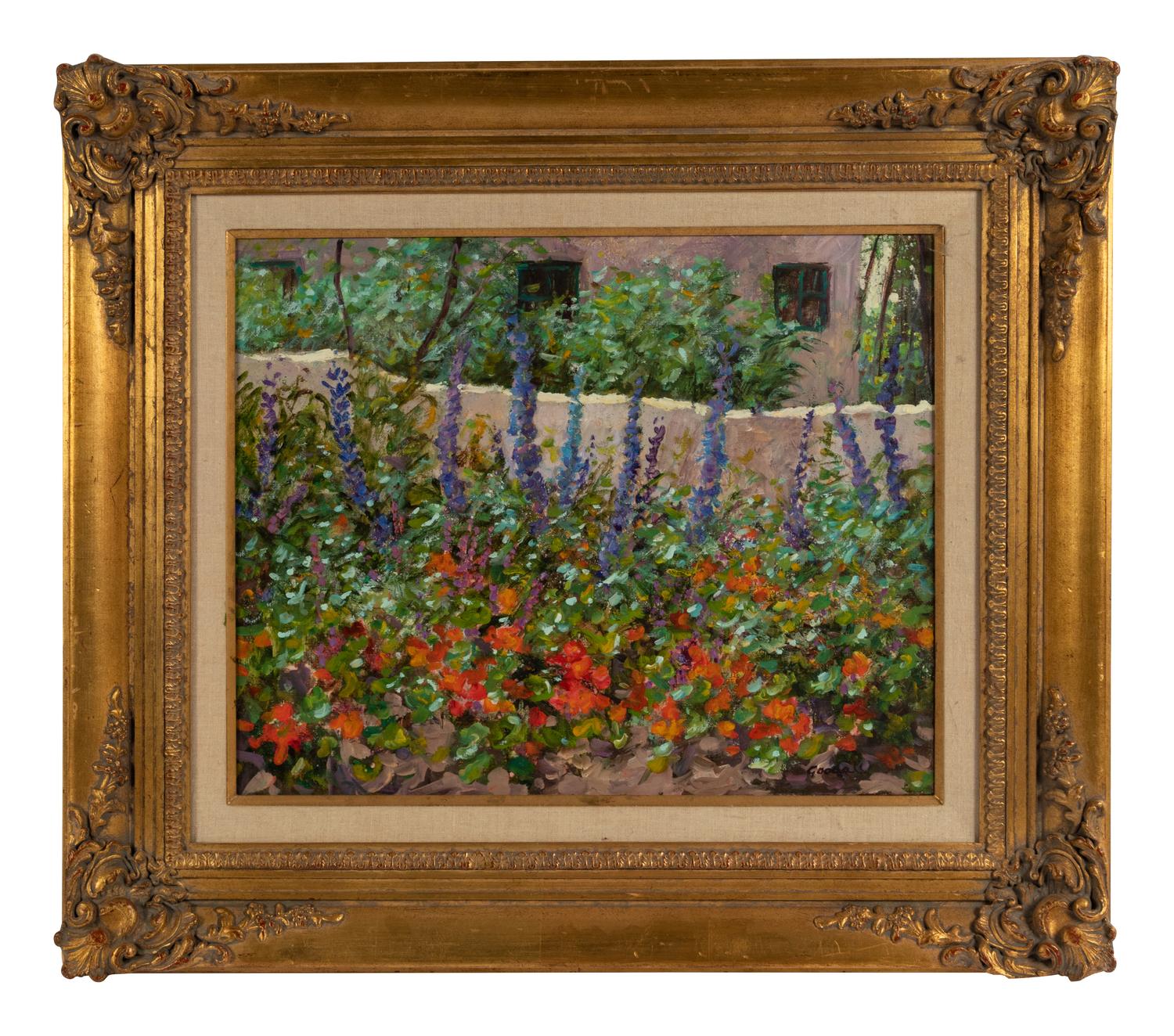 Two Works: Morning Bouquet and Hollyhock Garden