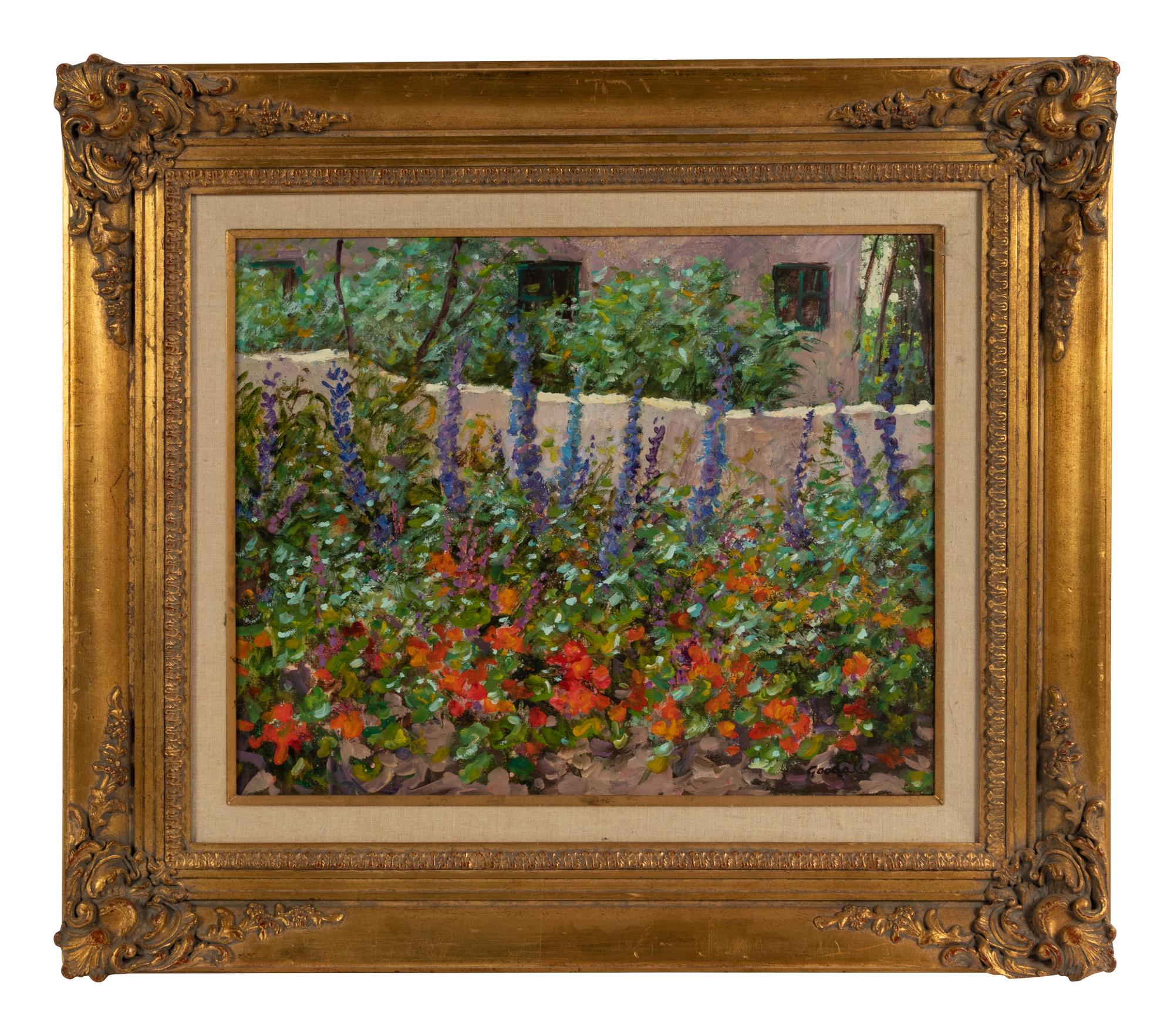 Two Works: Morning Bouquet and Hollyhock Garden