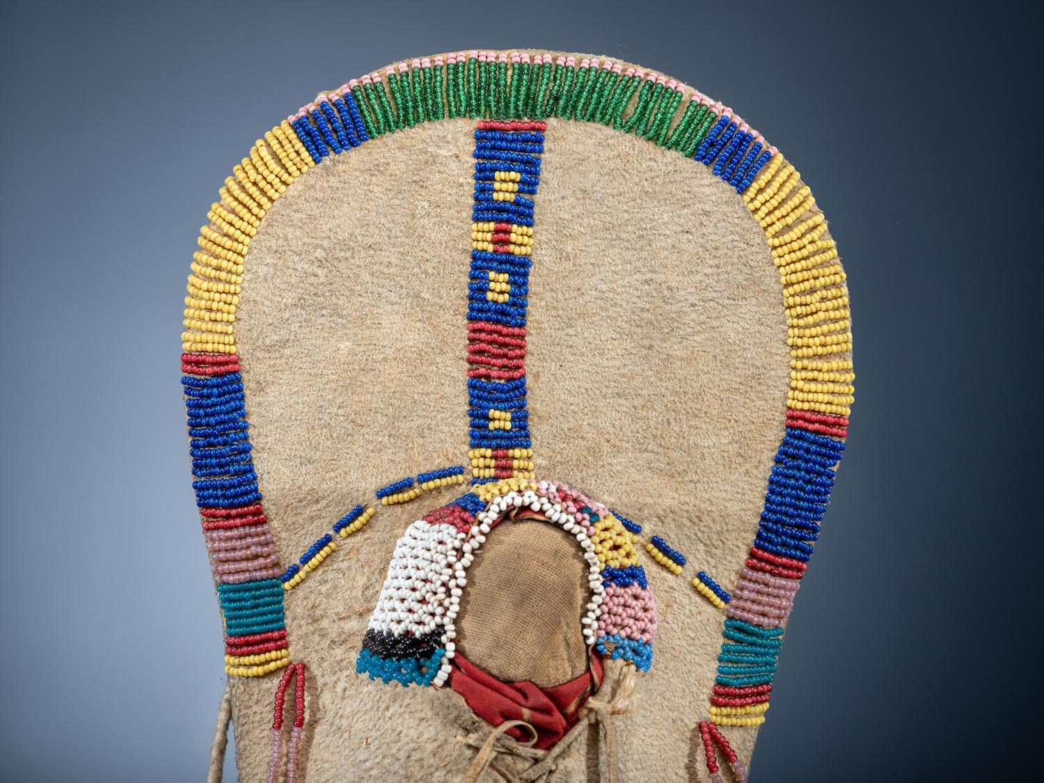 Bannock and Ute Beaded Hide Toy Cradles