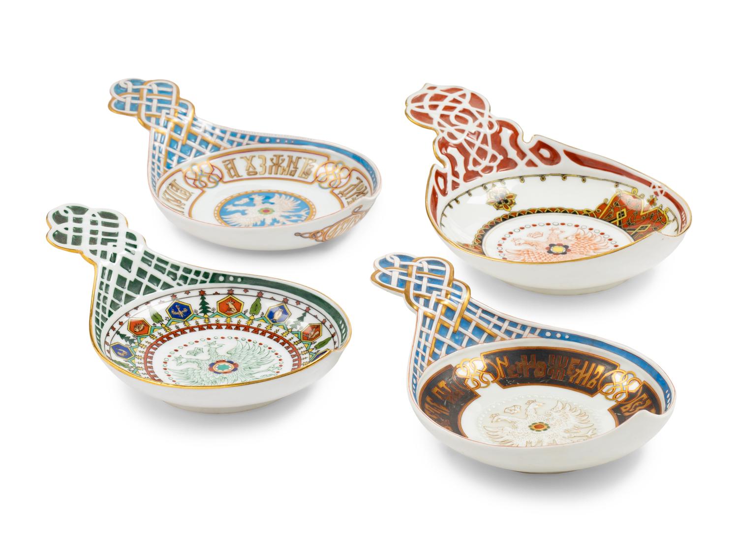 A Collection of Four Kornilov Bros. Porcelain Serving Dishes