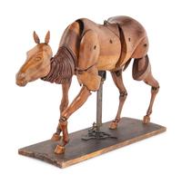 A French Articulated Walnut Maquette of a Horse