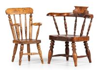Two Turned Wood Toy or Doll's Chairs
