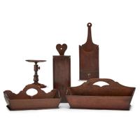 Group of five walnut household containers late 18th/early 19th century