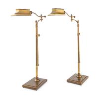 A Pair of Brass Telescopic Floor Lamps