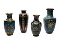 Four Chinese Cloisonné Enamel Vases