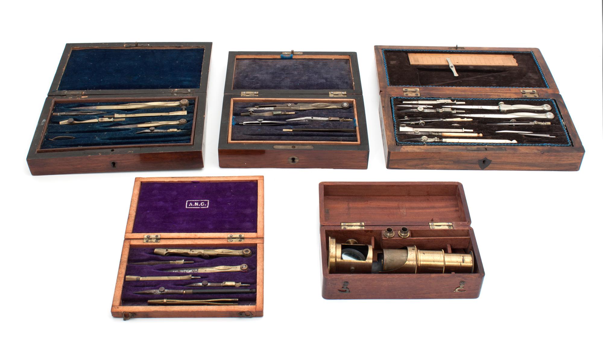 A Collection of Drafting Tools Length of longest 6 inches.