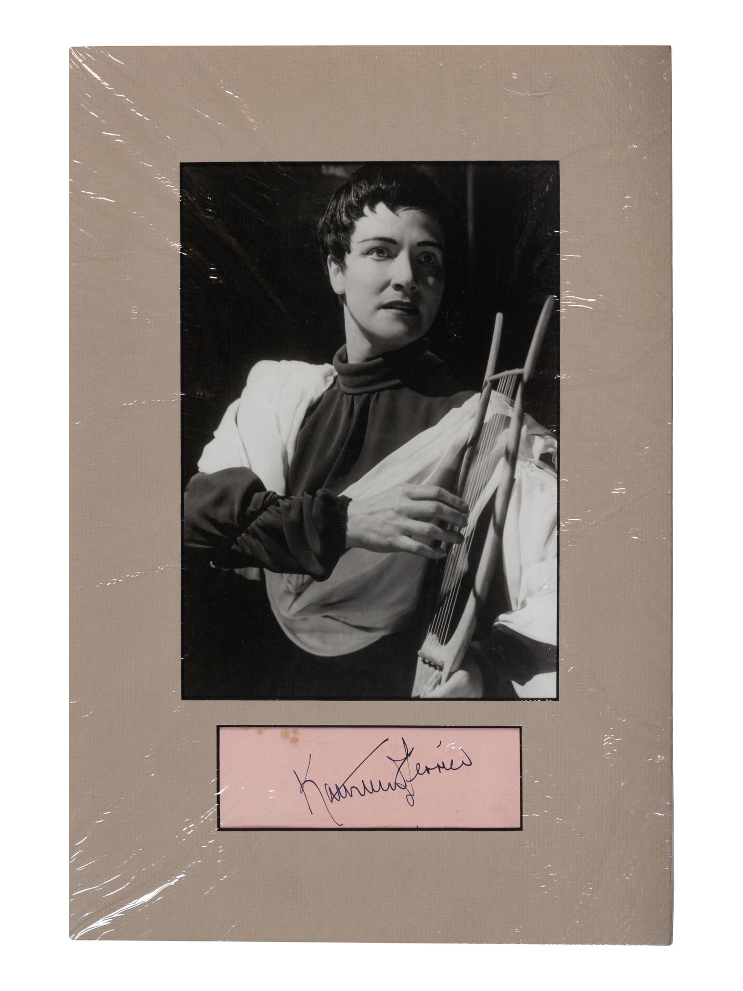FERRIER, Kathleen (1912-1953). Signature on card (“Kathleen Ferrier”), n.d.