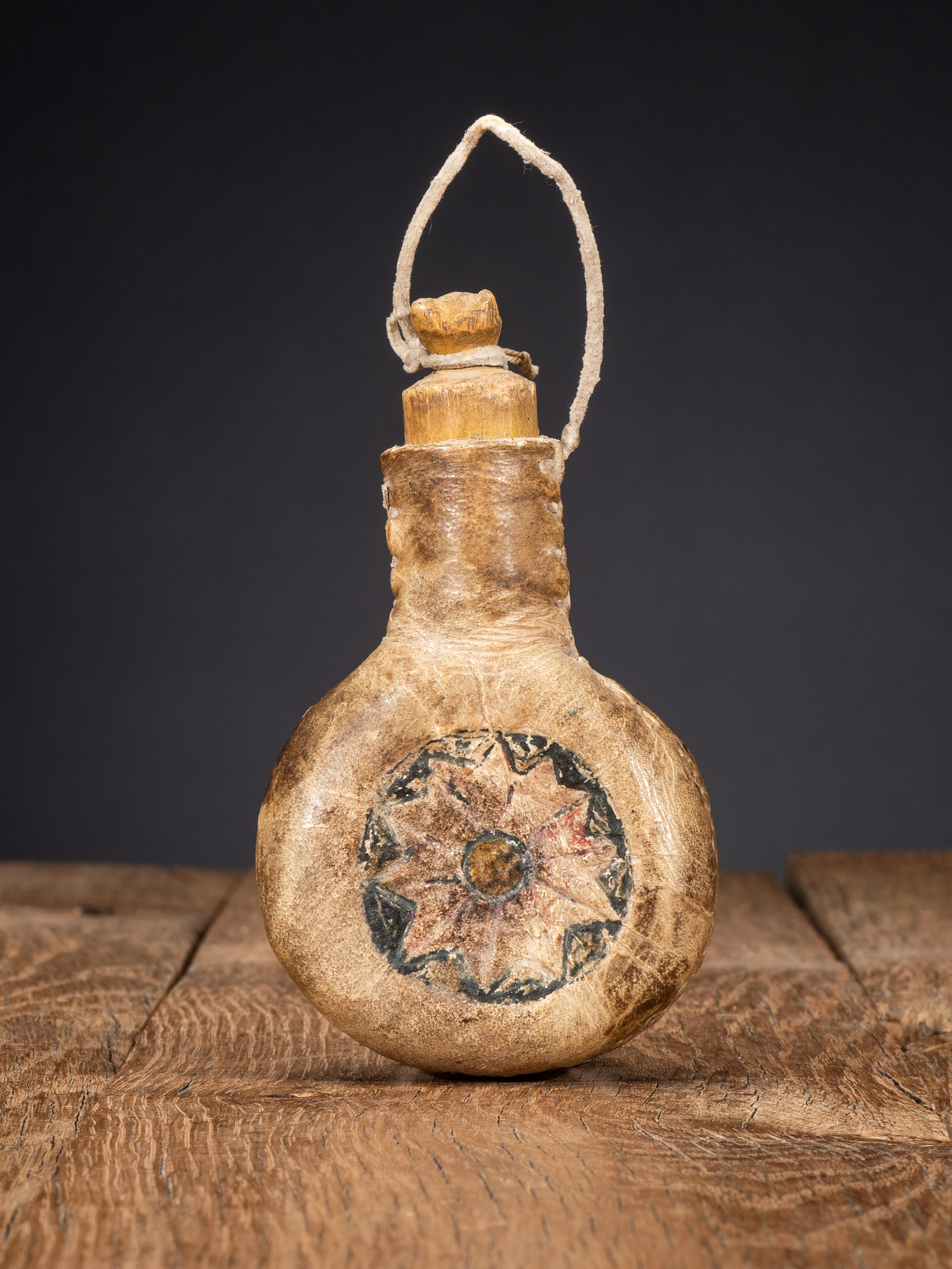 Spanish New Mexican Rawhide Tobacco Canteen
