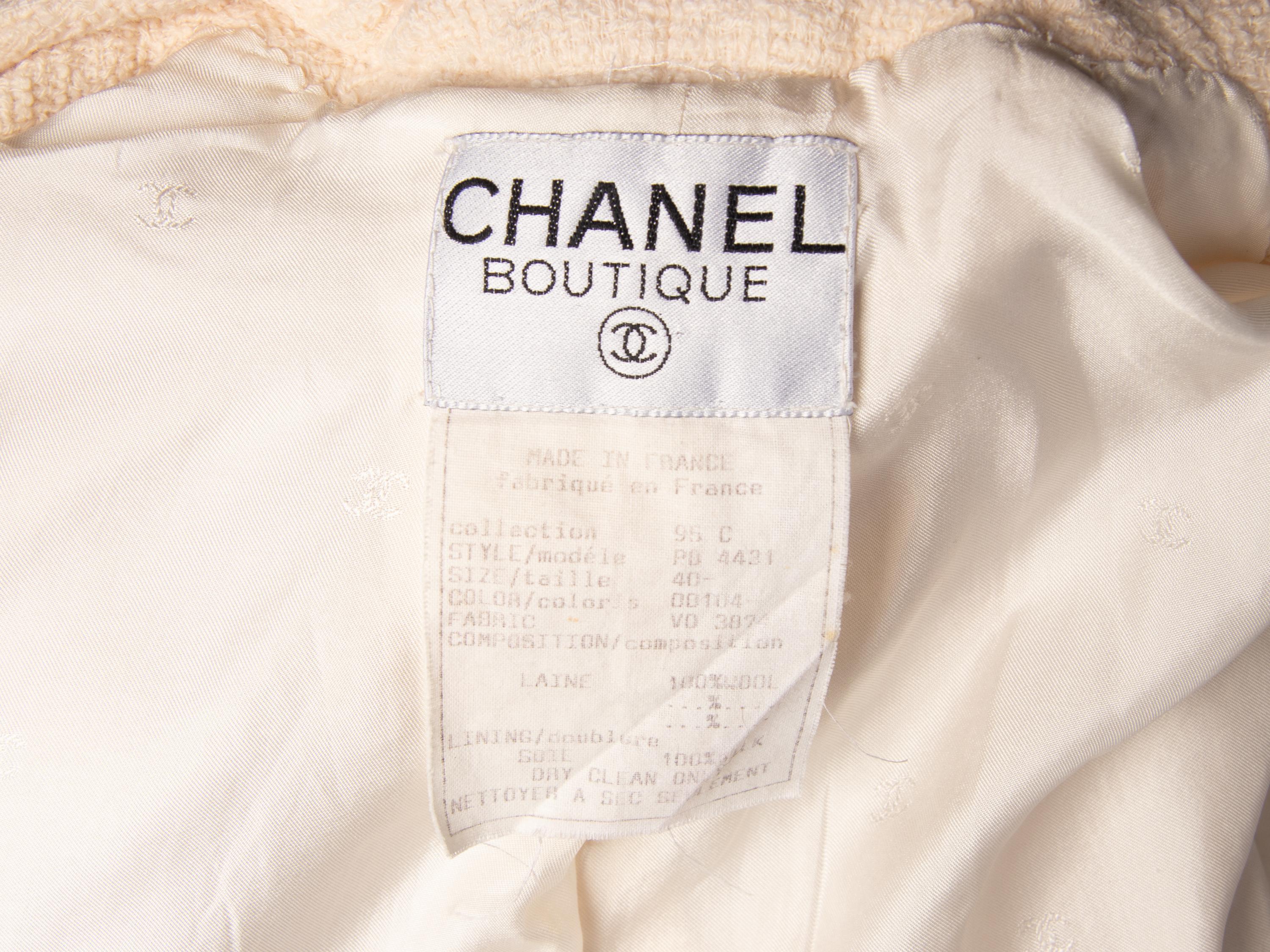 CHANEL, CREAM TWEED CARDIGAN JACKET