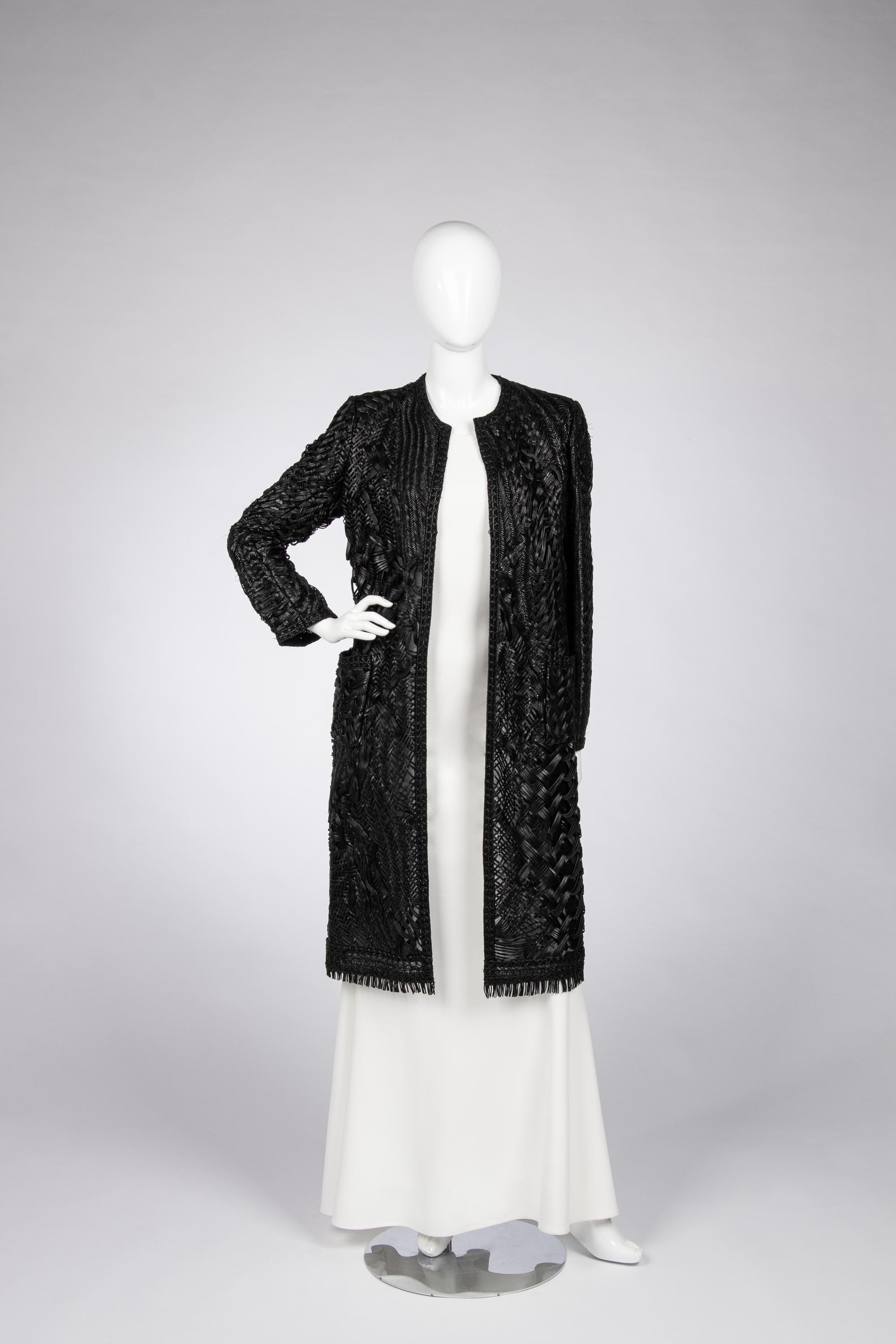 Chado Ralph Rucci Braided and Woven Leather Jacket
