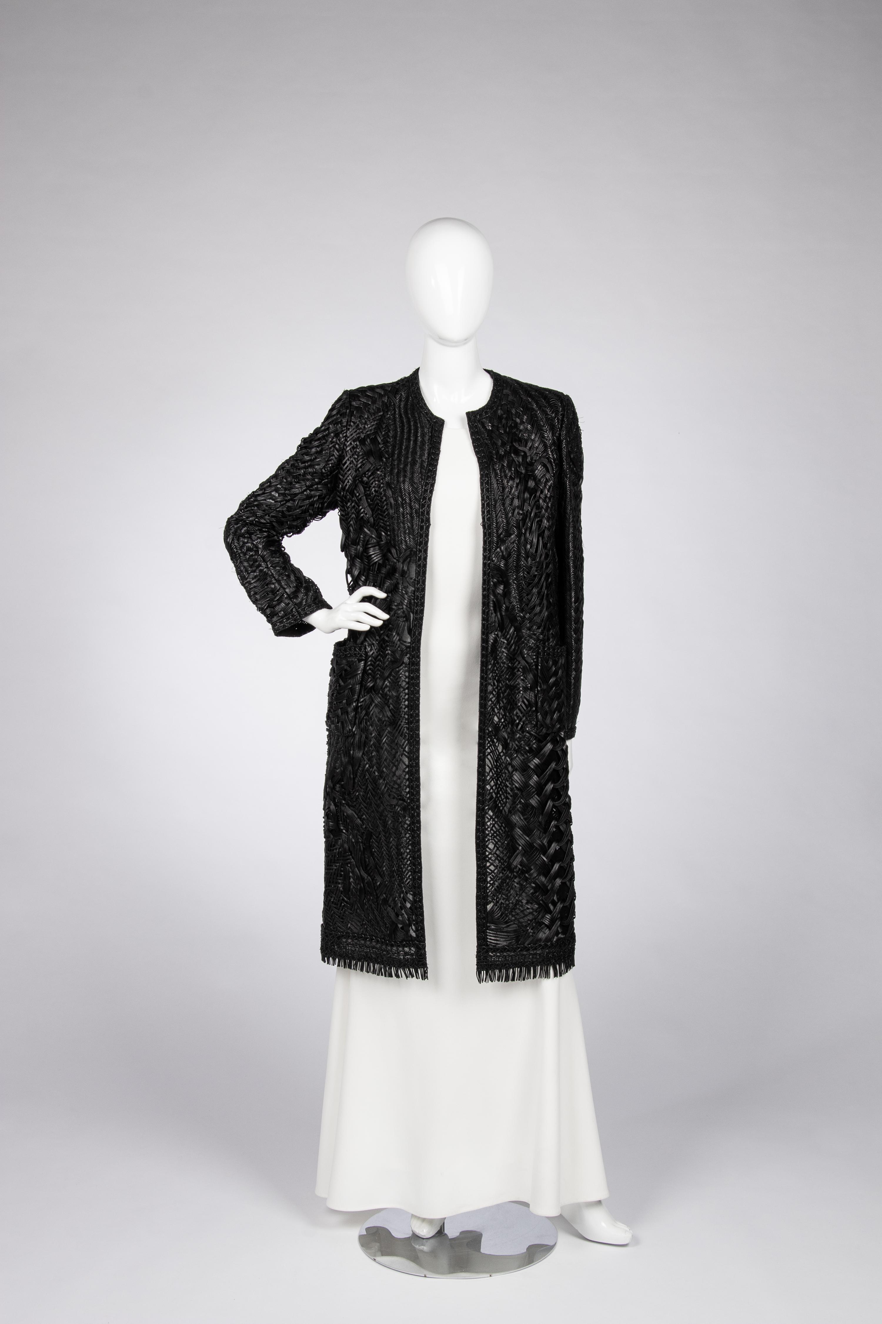 Chado Ralph Rucci Braided and Woven Leather Jacket