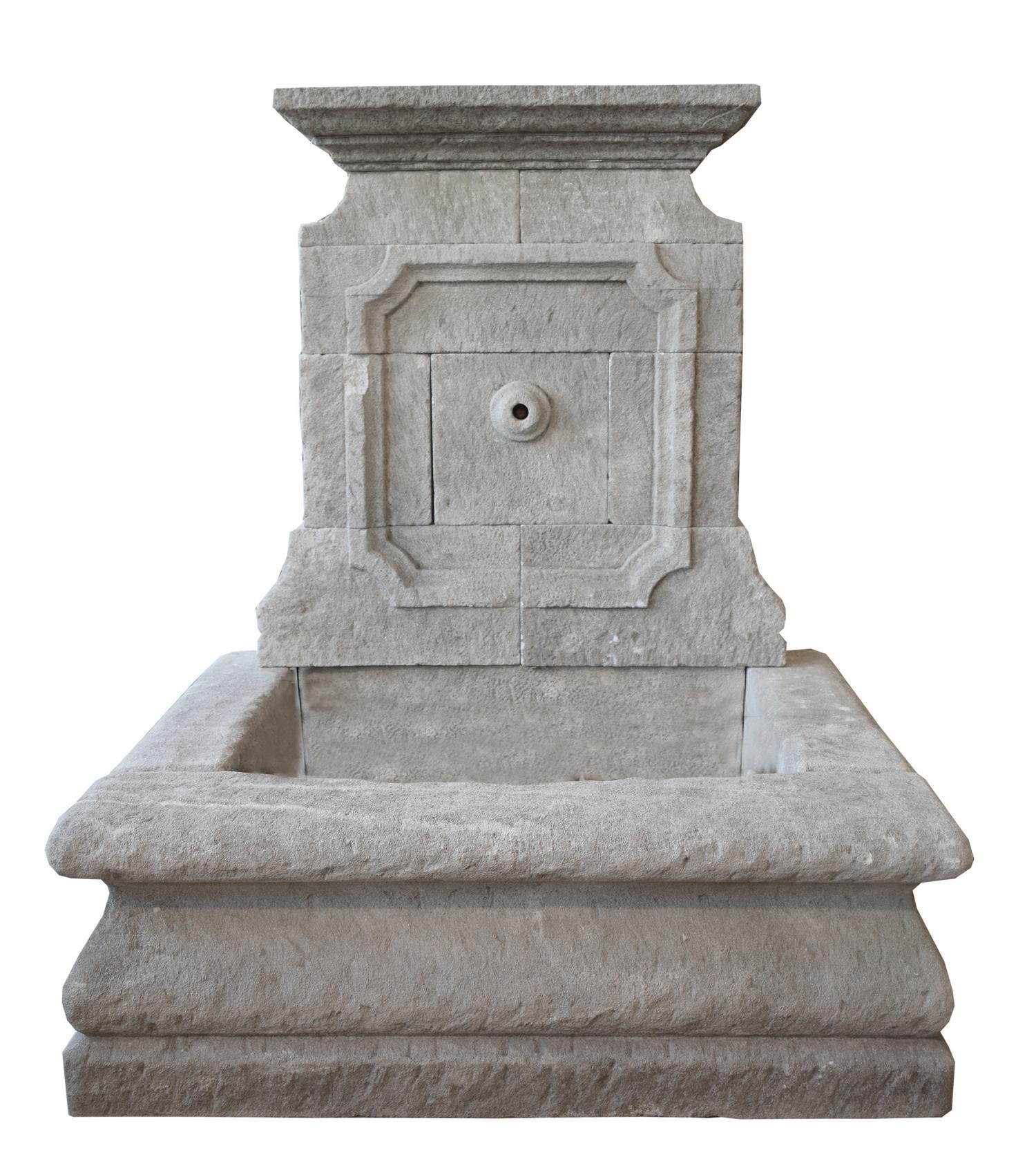 A Limestone Wall Fountain 44" W x 31" D x 55" H — France, 19th Century