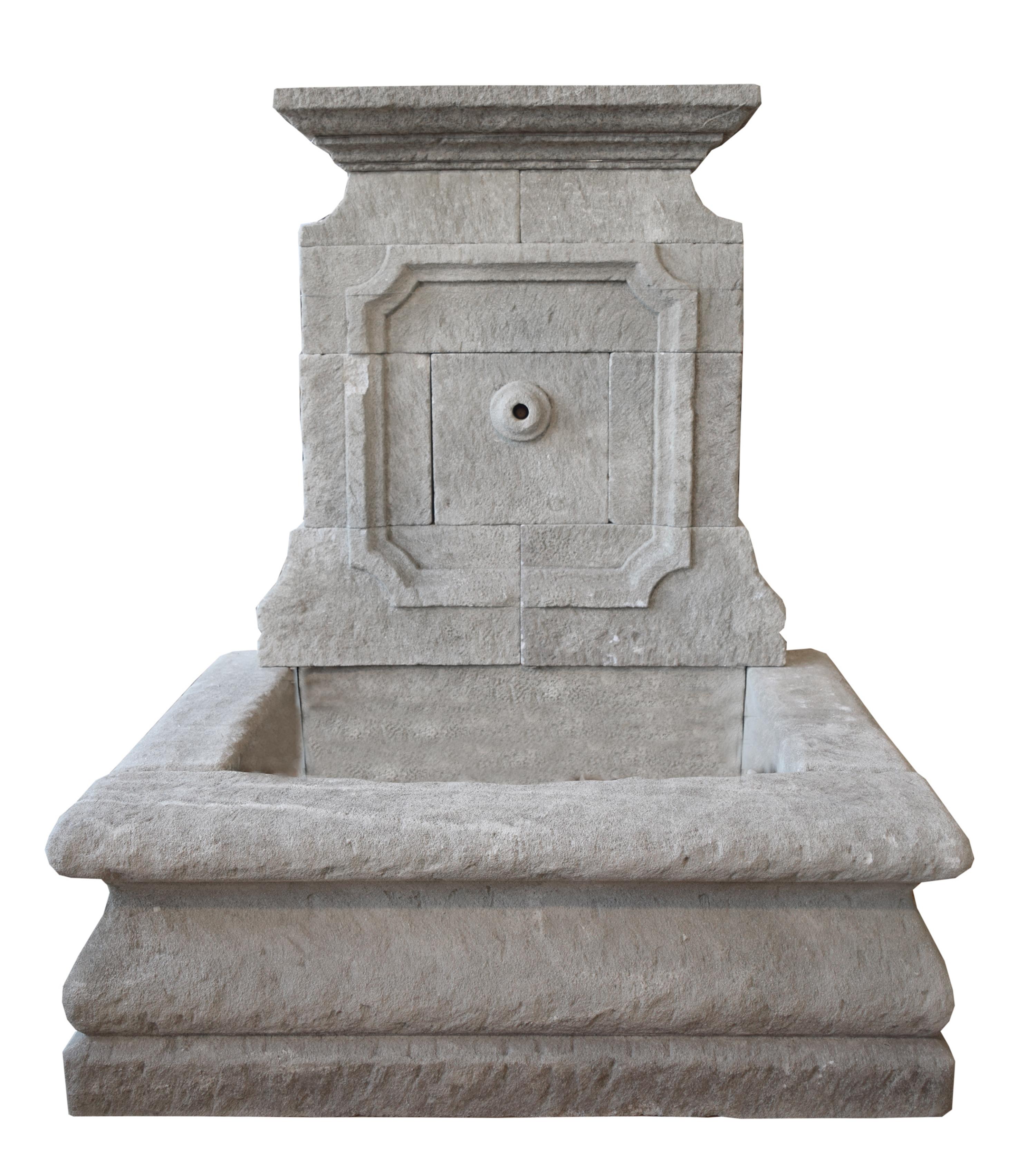 A Limestone Wall Fountain 44" W x 31" D x 55" H — France, 19th Century