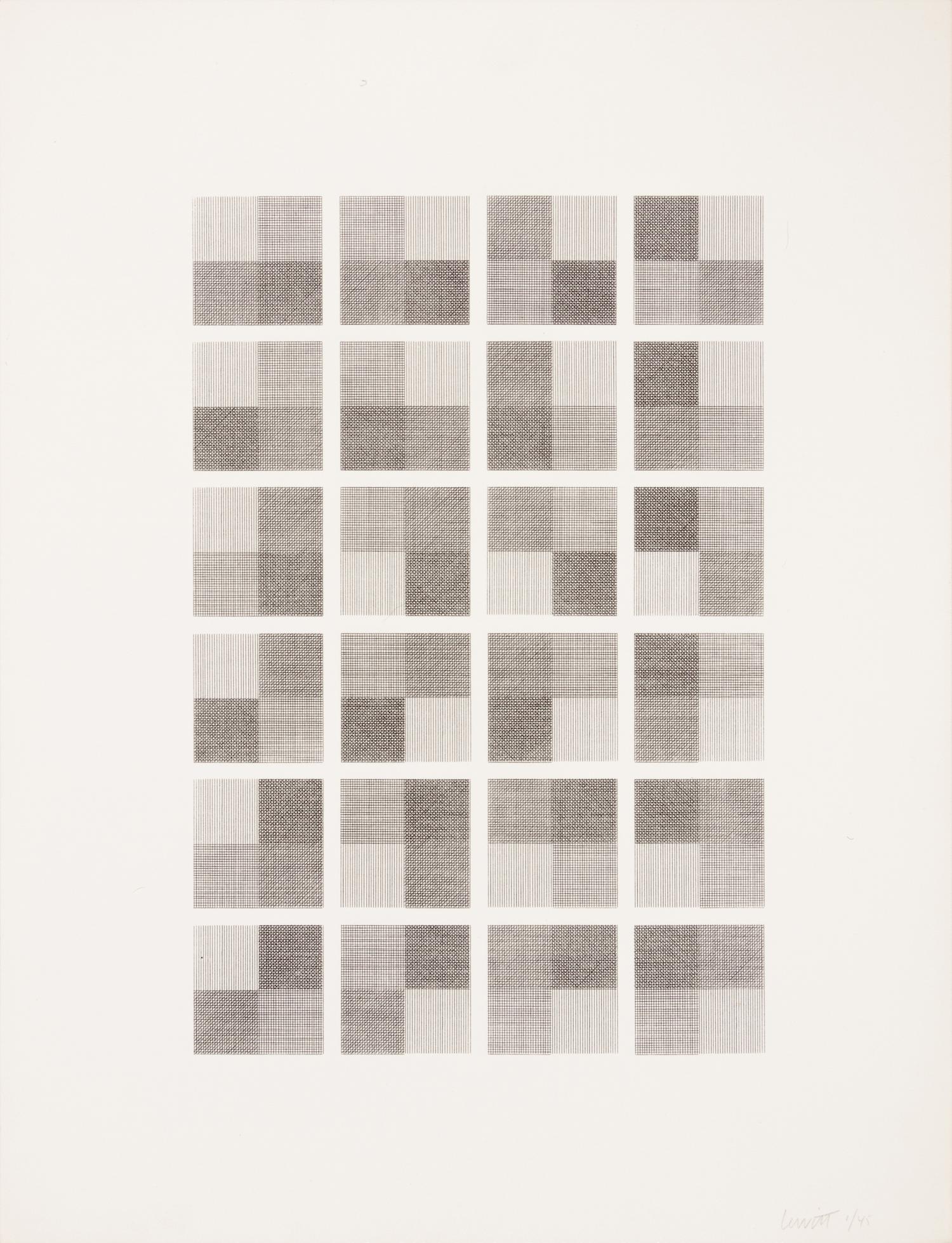 Serial System Using Lines and Color (set of five screenprints with cover sheet)