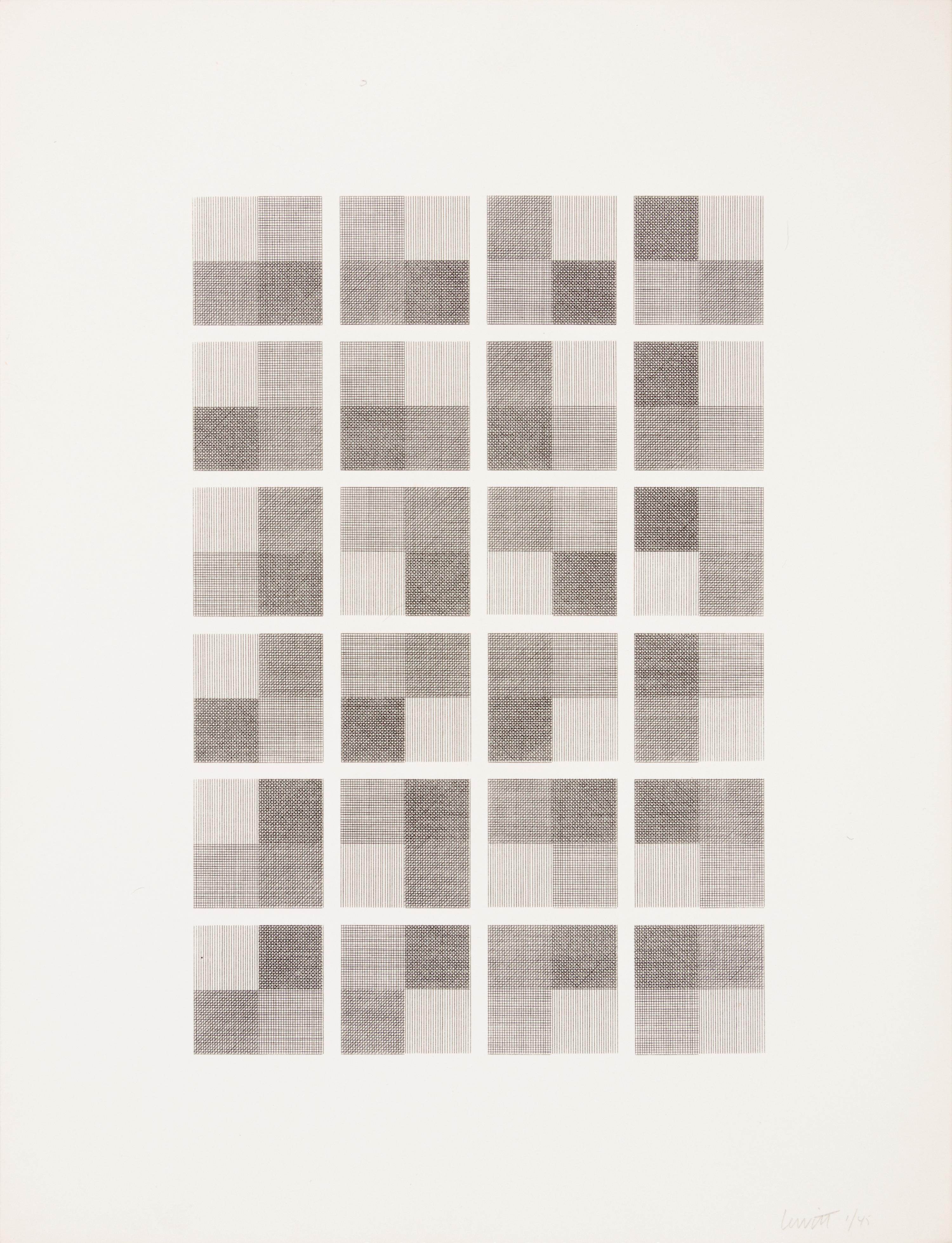Serial System Using Lines and Color (set of five screenprints with cover sheet)