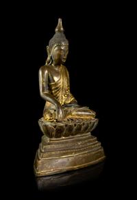 A Thai Gilt Bronze Figure of Buddha