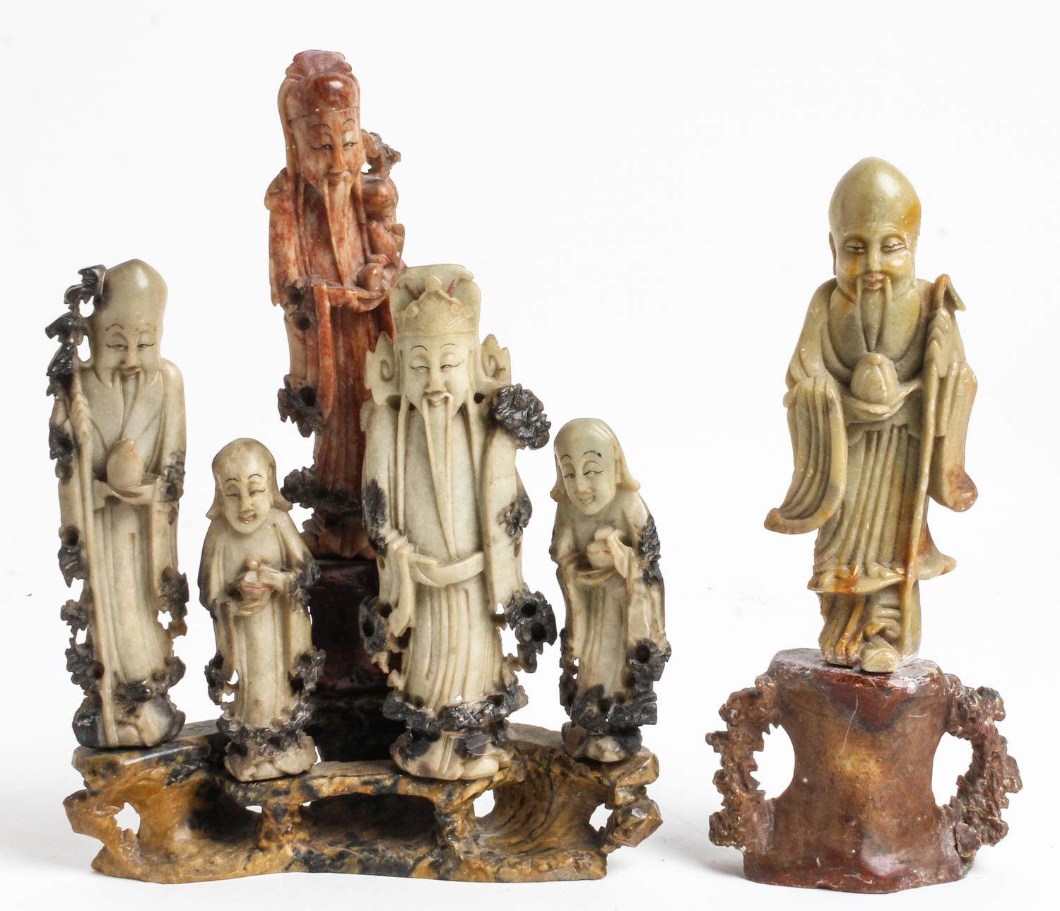 Two Carved Soapstone Articles Height of taller 9 1/4 inches. — 19TH/20TH CENTURY