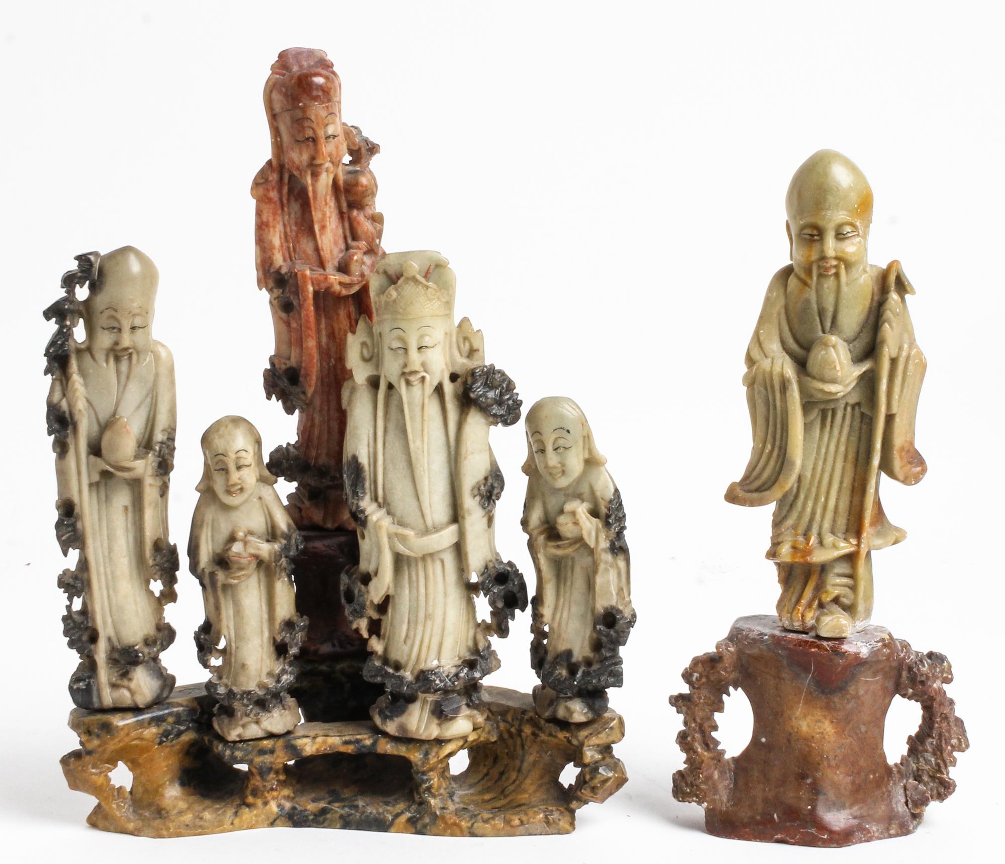Two Carved Soapstone Articles Height of taller 9 1/4 inches. — 19TH/20TH CENTURY