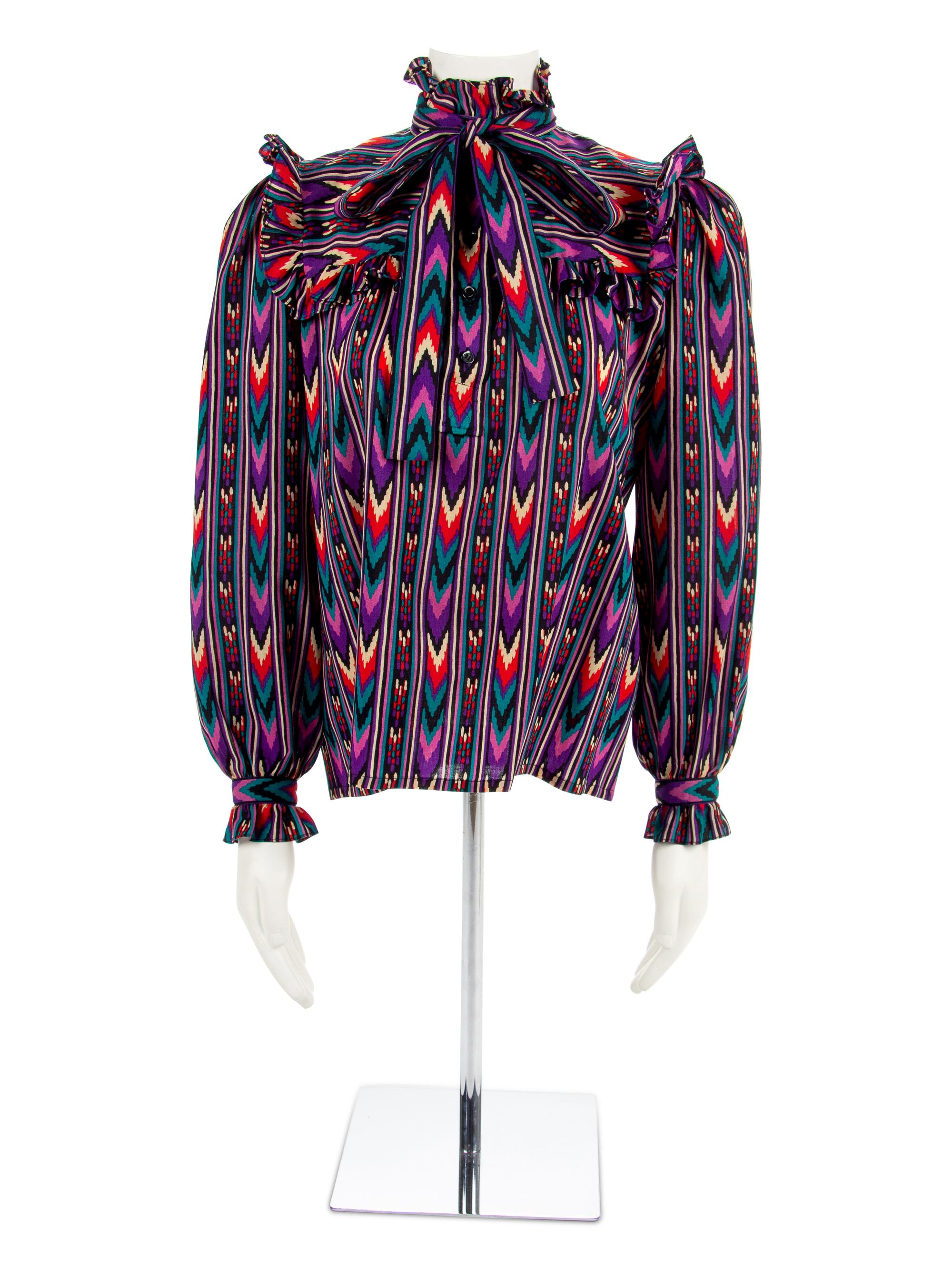 Two Saint Laurent Rive Gauche Blouses, 1980-90s