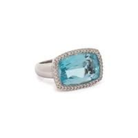 BLUE TOPAZ AND DIAMOND RING