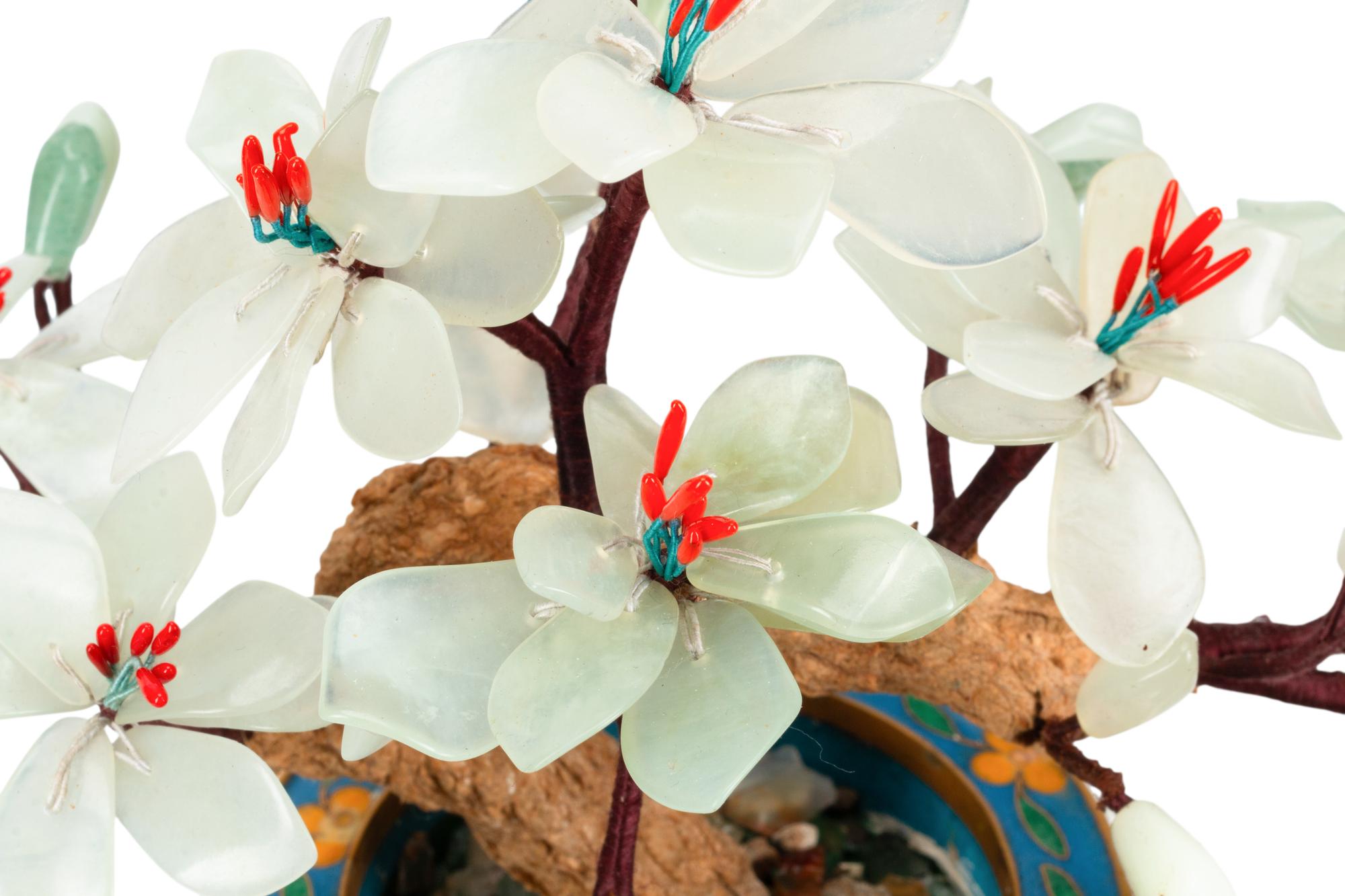 Ten Chinese Hardstone Models of Trees on Cloisonné Bases
