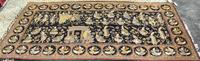 A Burmese Figural Tapestry 4 feet 11 1/2 inches x 10 feet 5 inches.
