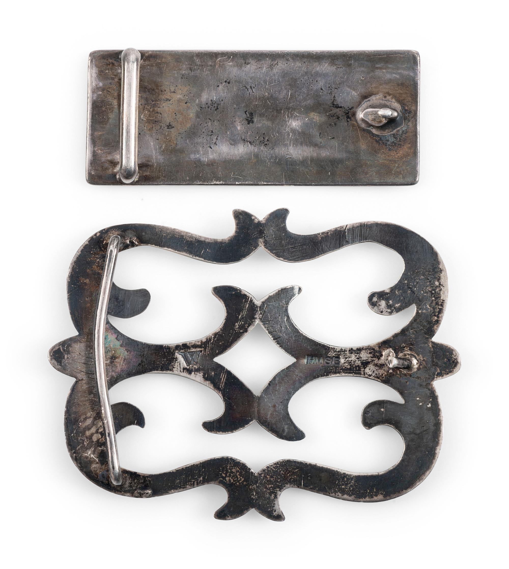 Navajo Sandcast Sterling Silver Belt Buckle, PLUS