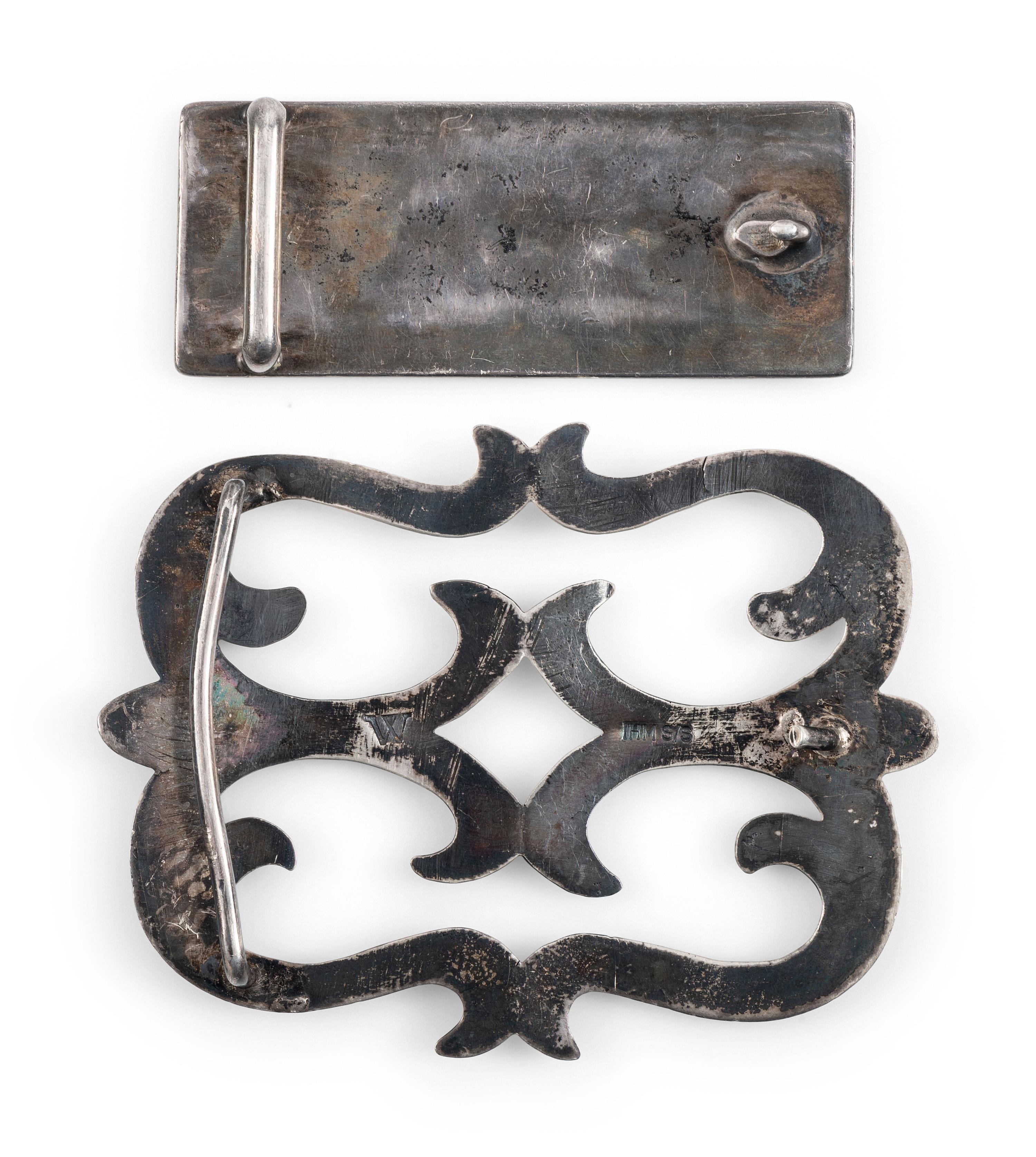 Navajo Sandcast Sterling Silver Belt Buckle, PLUS