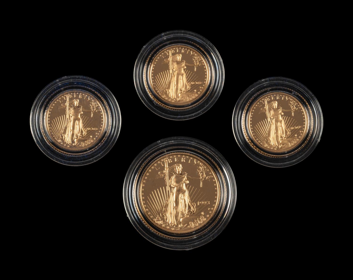 A Group of Four Gold Eagle Proof Coins